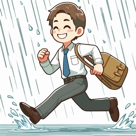 Sanji corriendo bajo la lluvia con un bento
