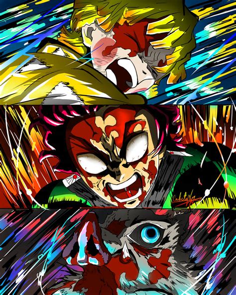 Inosuke luchando contra Tanjiro