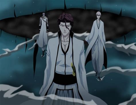 Kaname Tōsen, Sōsuke Aizen y Gin Ichimaru conspirando