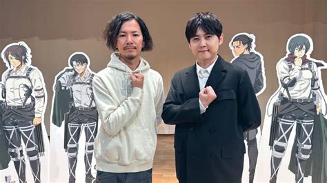 Hajime Isayama y Yuki Kaji (izquierda)