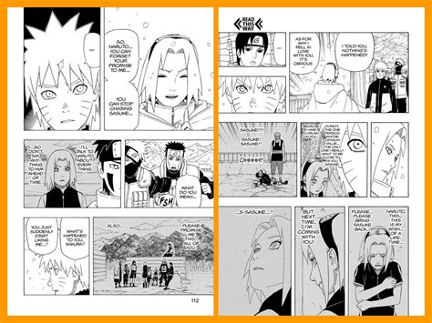 Viñeta de manga donde Sakura intenta hablar con Sasuke.