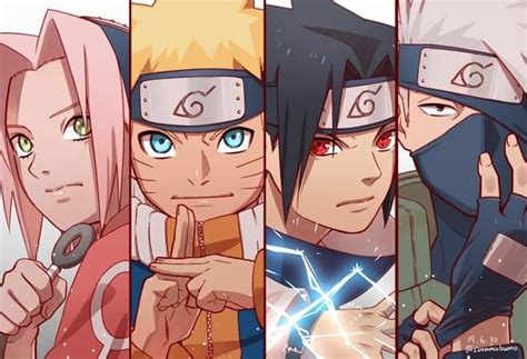 Ilustración del Equipo 7 con Sasuke.