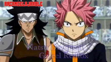 Natsu y Gajeel dialogan en el gremio