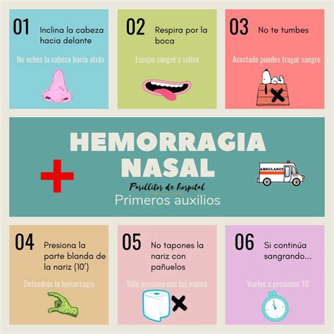 Infografía sobre cómo detener una hemorragia nasal