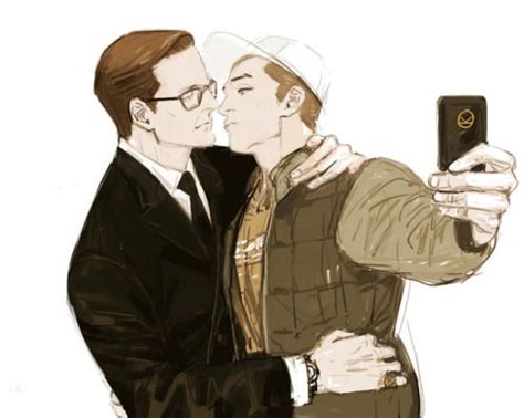 Ilustración de Harry Hart y Eggsy Unwin con un aire de melancolía