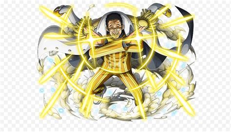 Ilustración de Kizaru atacando a Zoro