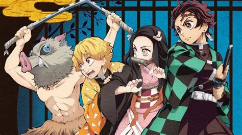 Personajes principales de Demon Slayer en entrenamiento