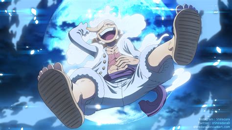 Luffy en su Gear 5 atacando a Kaido.