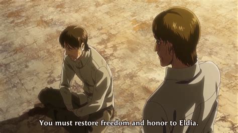 Eren Kruger hablando con Grisha Jaeger