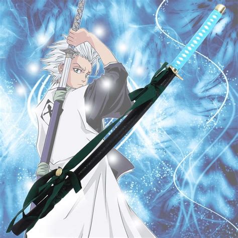 Ilustración de Toshiro Hitsugaya con su Zanpakuto Hyōrinmaru