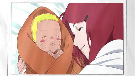 Kushina junto a su hijo recién nacido Naruto