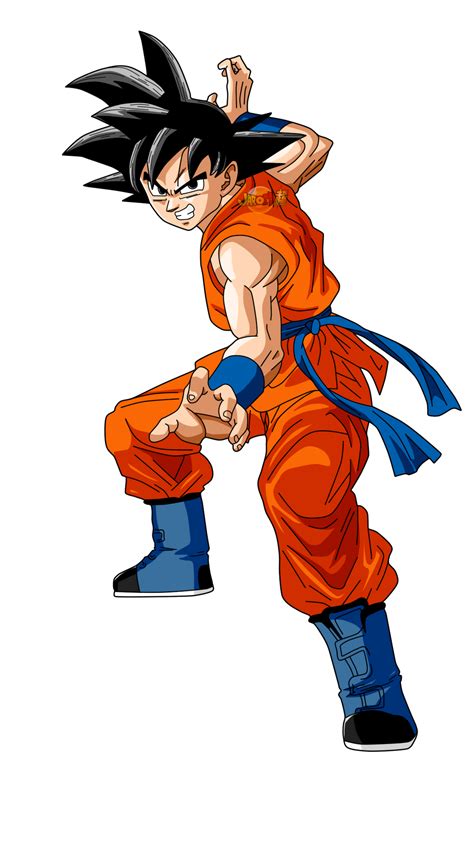 Dibujo de Goku en pose de ataque