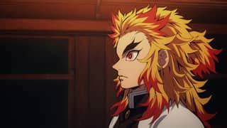 Kyojuro Rengoku en acción durante el Arco del Tren Infinito