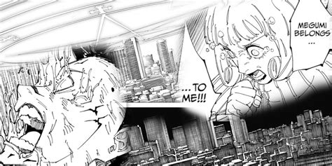 Ilustración de Hana Kurusu utilizando Jacob's Ladder para liberar a Gojo Satoru