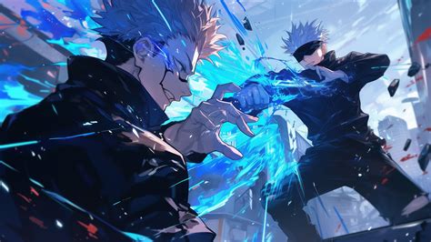 Gojo Satoru enfrentándose a Kenjaku y Sukuna
