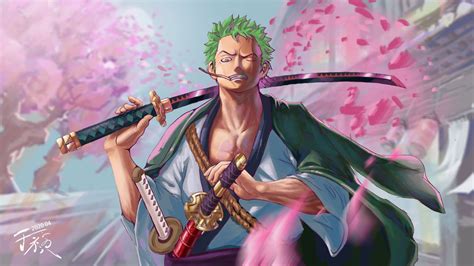 Zoro salvando a una mujer en Wano