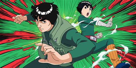 Rock Lee entrenando con Might Guy