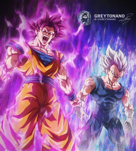 Ilustración de Goku y Vegeta comparando estaturas