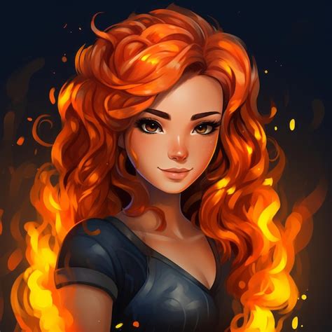 Ilustración de Teka Todoroki con cabello de fuego