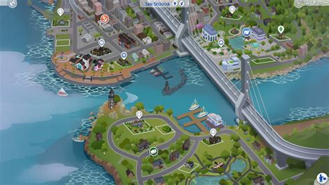 Mapa del mundo de San Sequoia en Los Sims 4