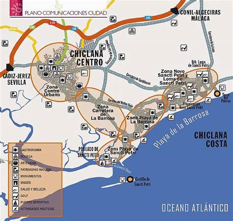 Mapa de Chiclana de la Frontera y su ubicación en la provincia de Cádiz