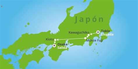 Mapa de Japón resaltando Tokio y Kyoto