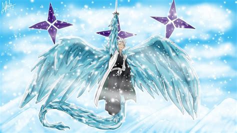 Toshiro Hitsugaya liberando su Bankai, Daiguren Hyōrinmaru