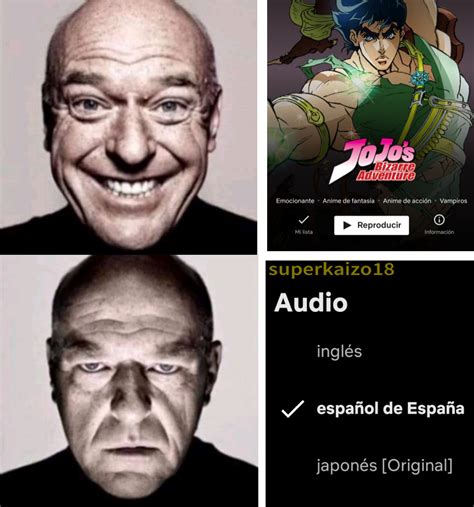 Meme comparando el doblaje latino y español de Dragon Ball