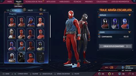 Galería de trajes de Spider-Man desbloqueables