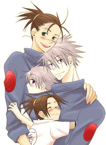 Kakashi con Iruka y sus hijos