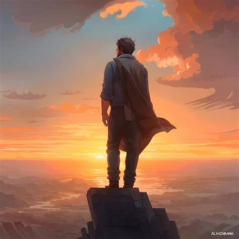 Ilustración de Eren Jaeger mirando hacia el horizonte