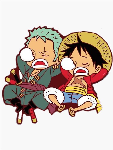 Monos de Luffy y Zoro durmiendo