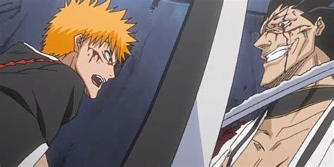 Ichigo Kurosaki y Kenpachi Zaraki en medio de su combate