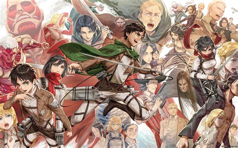 Ilustración de personajes originales de Attack on Titan