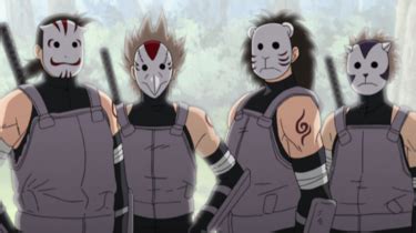 Miembros ANBU de Konohagakure con máscaras de animales