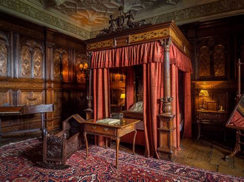 Interior de la Inlaid Chamber del Castillo de Sizergh con paneles de roble