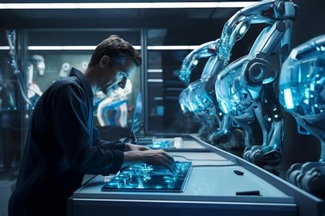 Representación de un hombre bestia en un entorno futurista