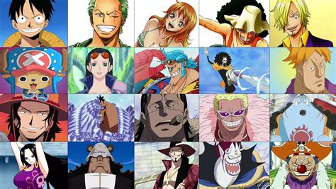 Ilustración de varios personajes de apoyo de One Piece