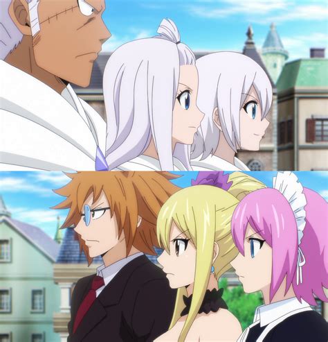 Lisanna Strauss con su familia: Mirajane y Elfman Strauss