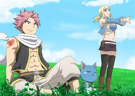 Natsu Dragneel y Happy con Lisanna
