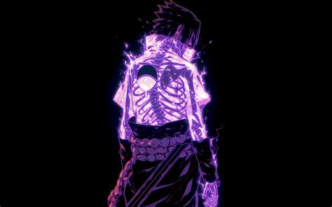 Detalle de la estatua Neon de Sasuke Uchiha con iluminación LED