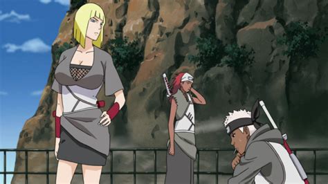 Equipo Samui enfrentando a Naruto