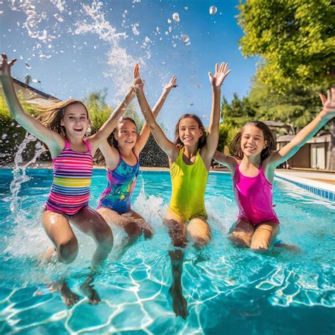 Yakumo Kurama en bikini junto a otras chicas en una piscina
