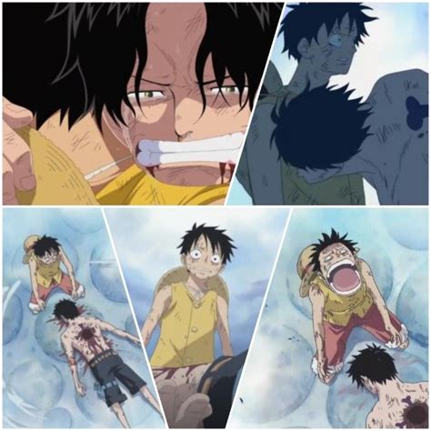 Luffy devastado por la muerte de Ace