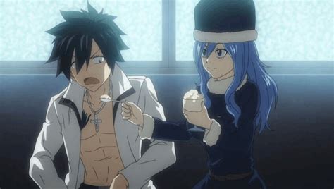 Gray Fullbuster y Juvia Lockser luchando en la lluvia