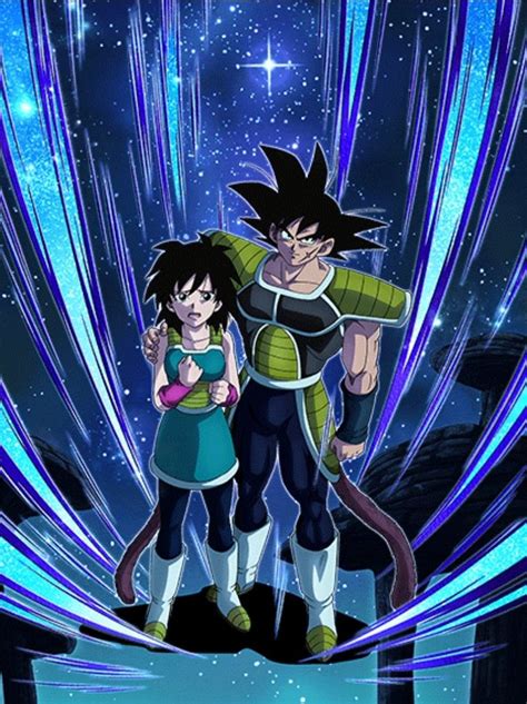 Ilustración de Bardock y Gine con sus hijos