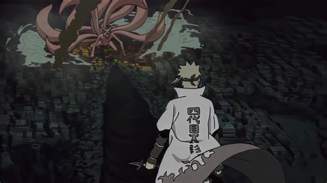 Minato Namikaze luchando contra Kurama