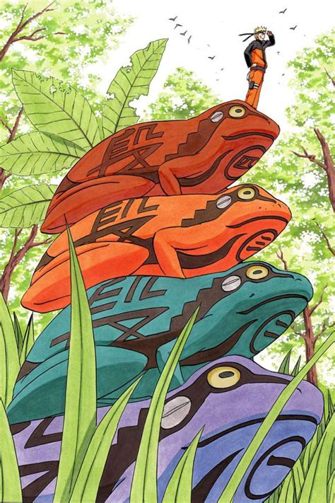 Ilustración de sapos del Monte Myōboku