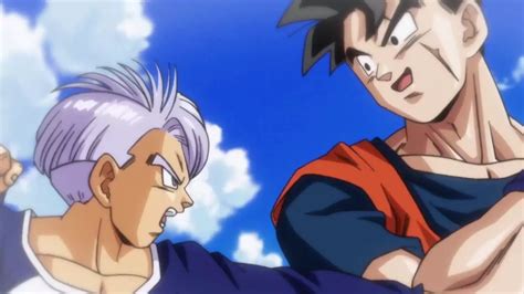 Goku y Trunks del futuro entrenando