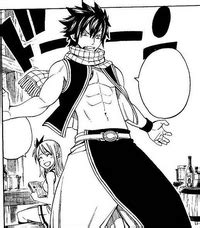 Ilustración del intercambio de ropas en Fairy Tail